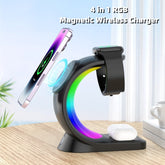 4-i-1 Magnetisk Trådløs Oplader – Hurtig Opladestation til iPhone, AirPods & Watch TikTok Make Me Buy it Store